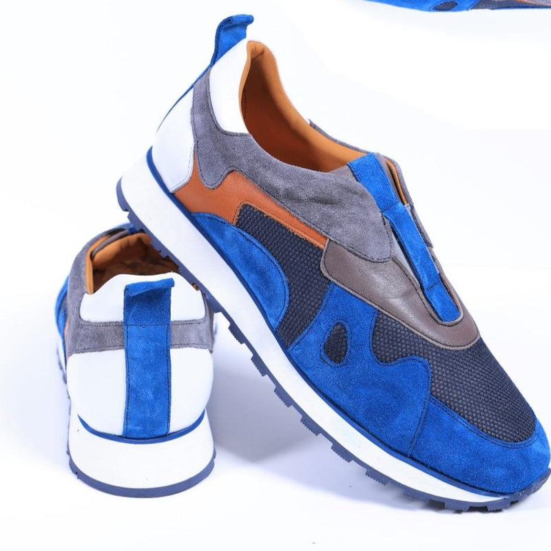 Primani Tyler Blue Leather Men Sneaker: