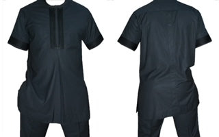 Black Front Pleat Short Sleeve