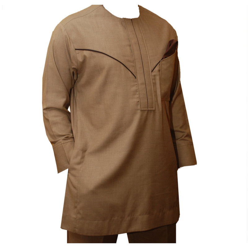 African Brown Senatorial Kaftan