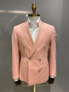 Pink Fly-boy Double Breasted Blazer/ Sport Coat