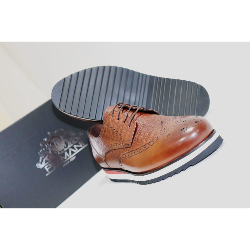 Adriano Cognac Wingtip Shoe