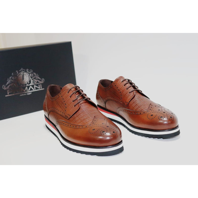 Adriano Cognac Wingtip Shoe